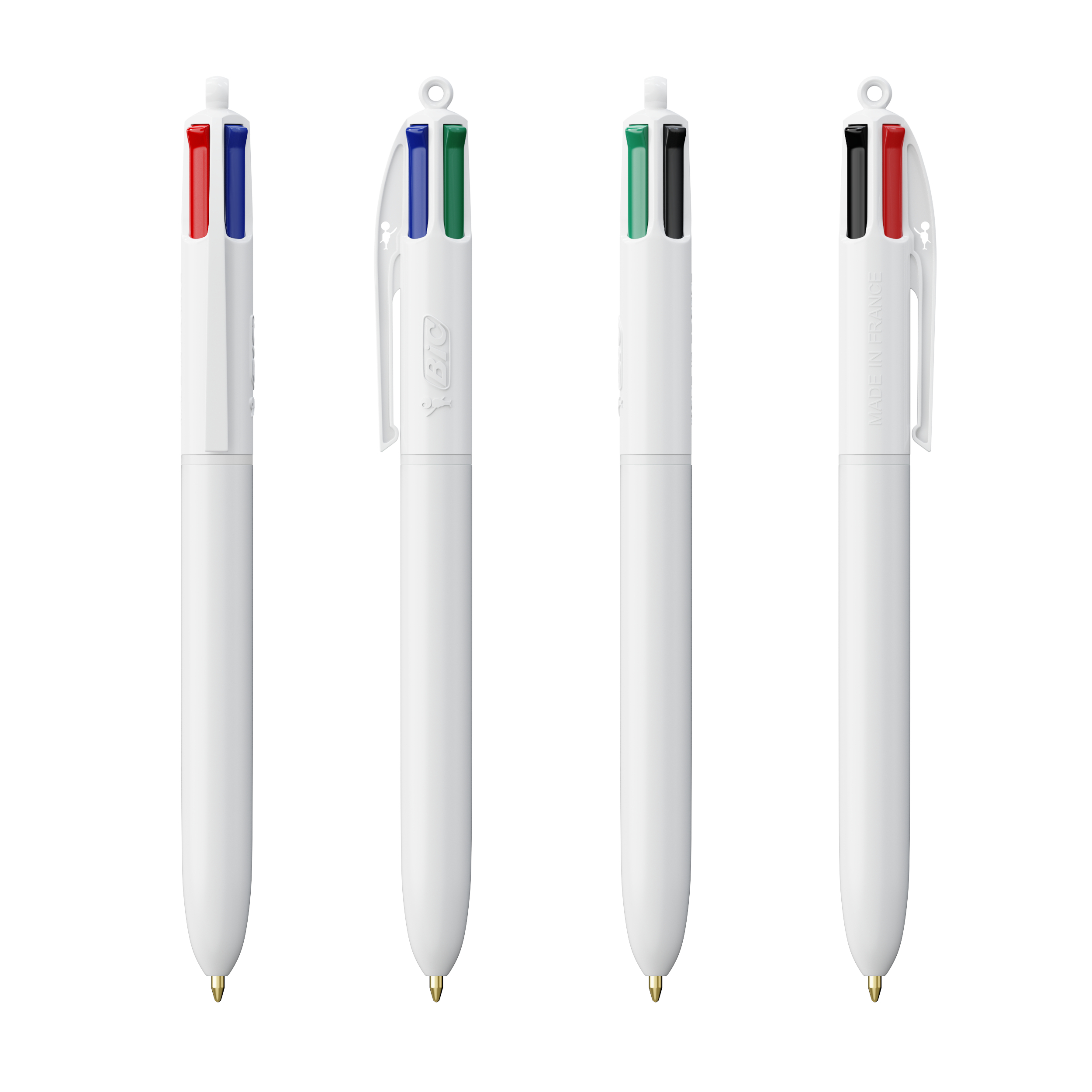 Stylo promotionnel 4 couleurs BIC® 4 Couleurs® ECO Couleur Blanc Recyclé